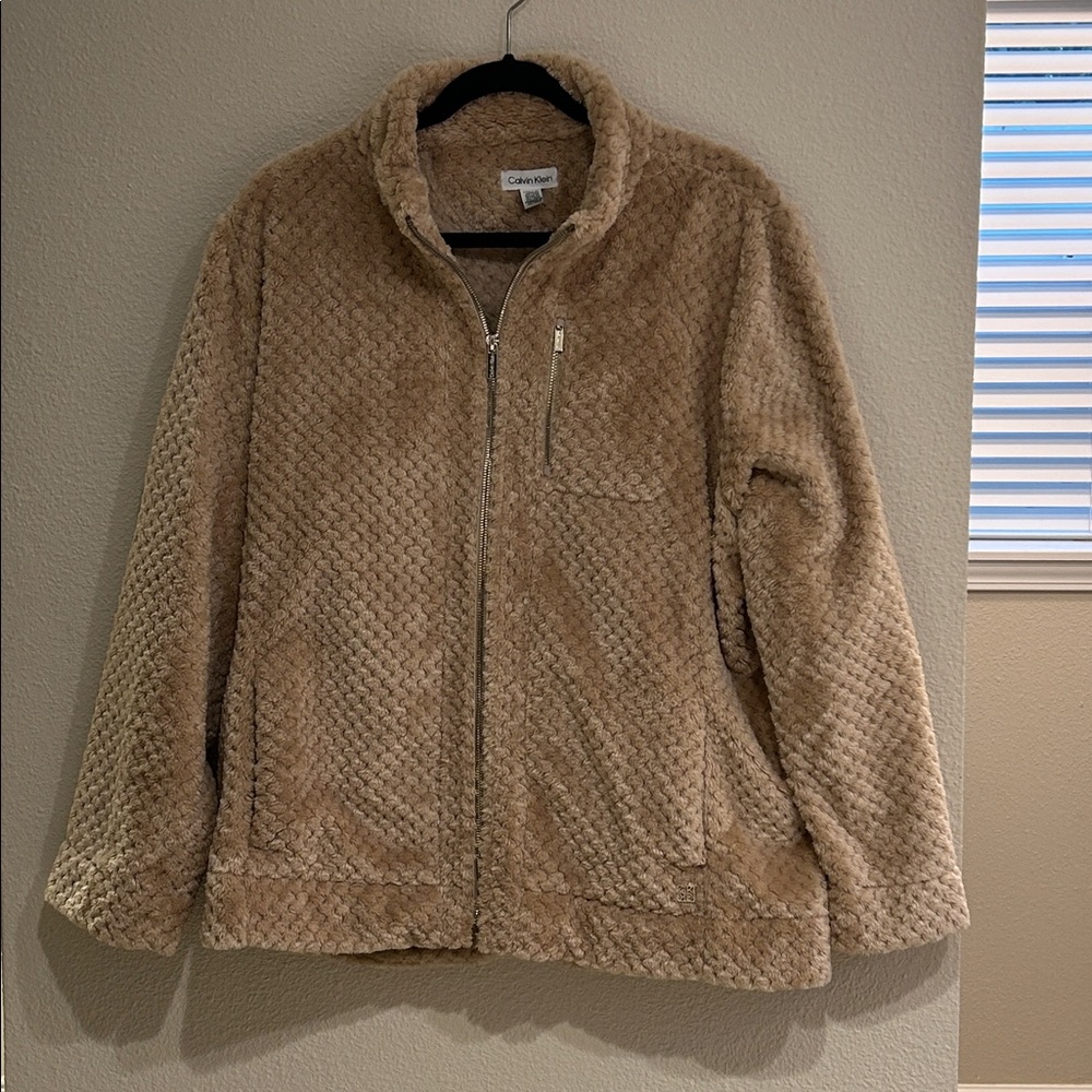Calvin Klein Fuzzy Full Zip Jacket Sz XXL